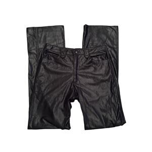 Anna Sui Black Leather look Polyester pants